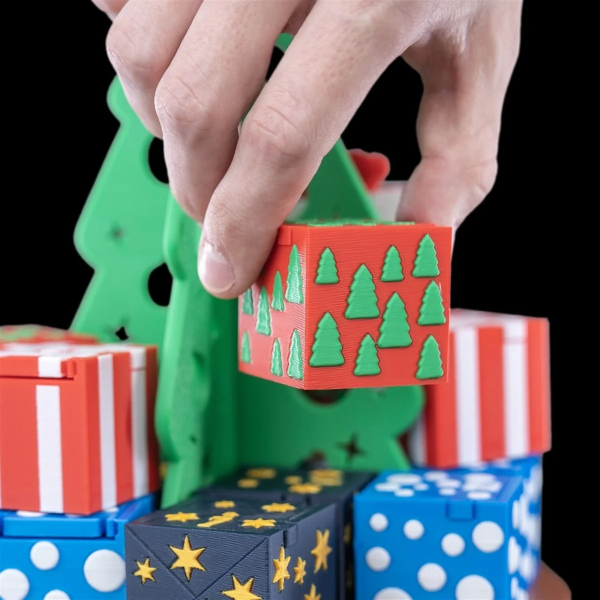 Gift Stack Christmas Countdown Box Tree - 3D Printed