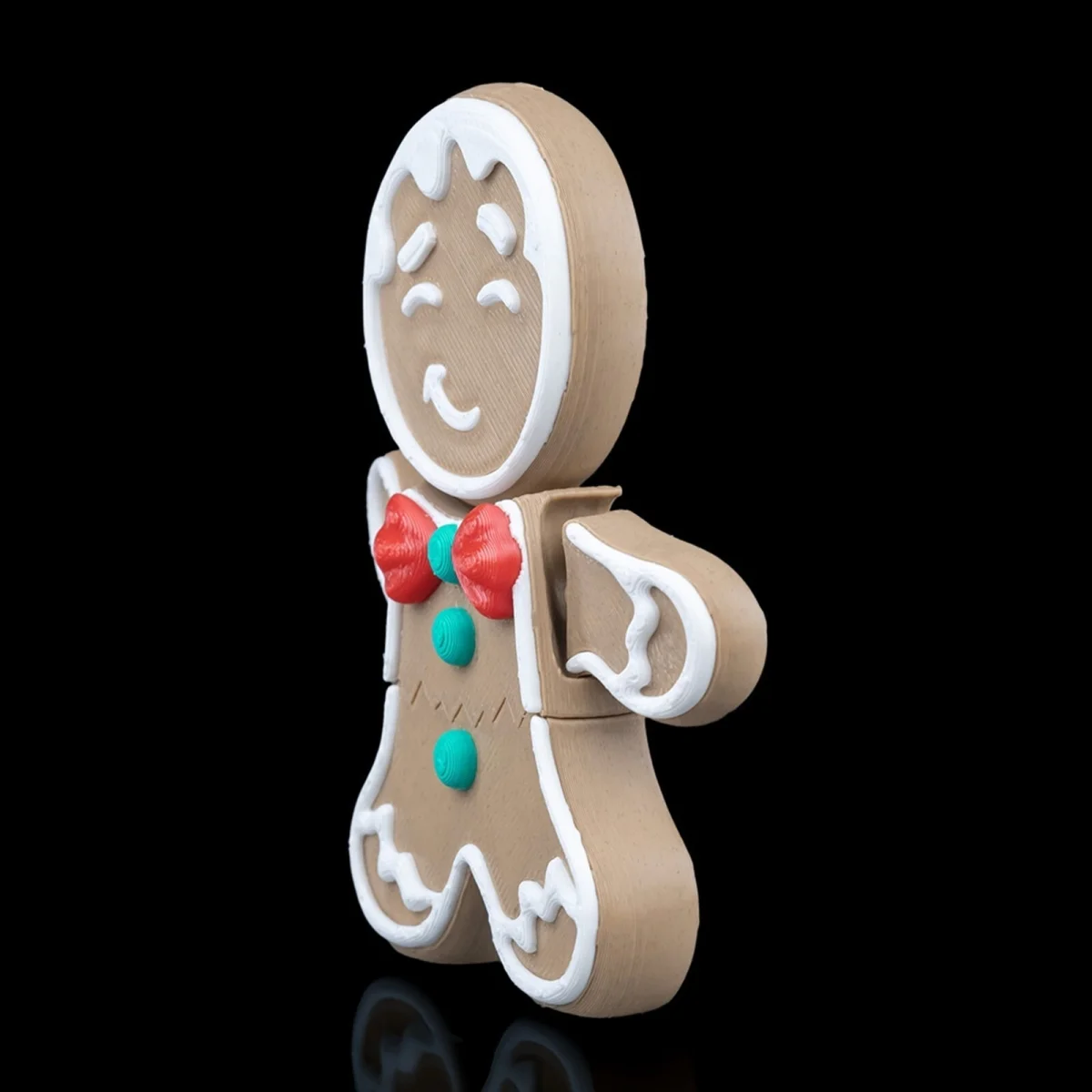 Mr. Crumbles Gingerbread Christmas Ornament x3 - 3D Printed