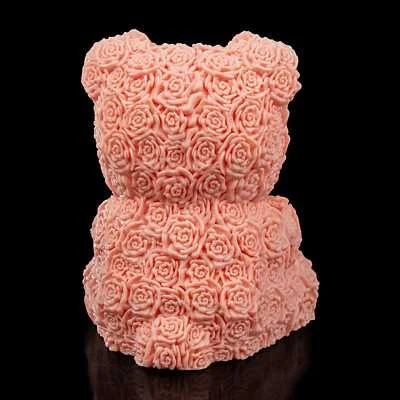 Floral Bear Statue - Valentines Day / Romantic Gift / Gift for Her - 3D Printed