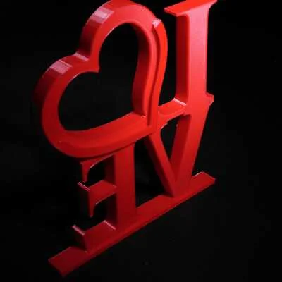 Love Sign Lithophane - 3D Printed