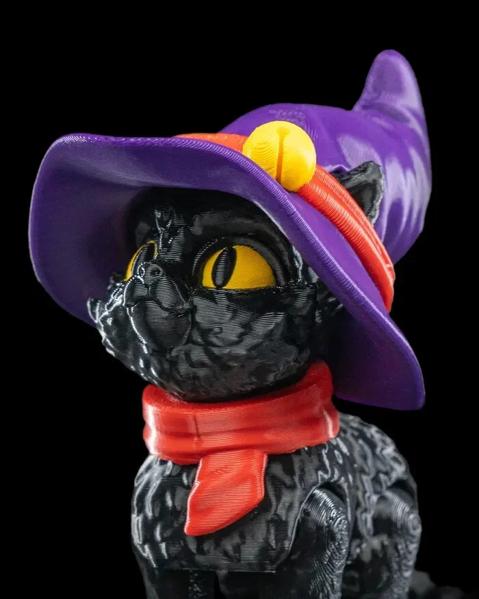 Cat in a Hat - Halloween Cute Decoration - 3D Printed