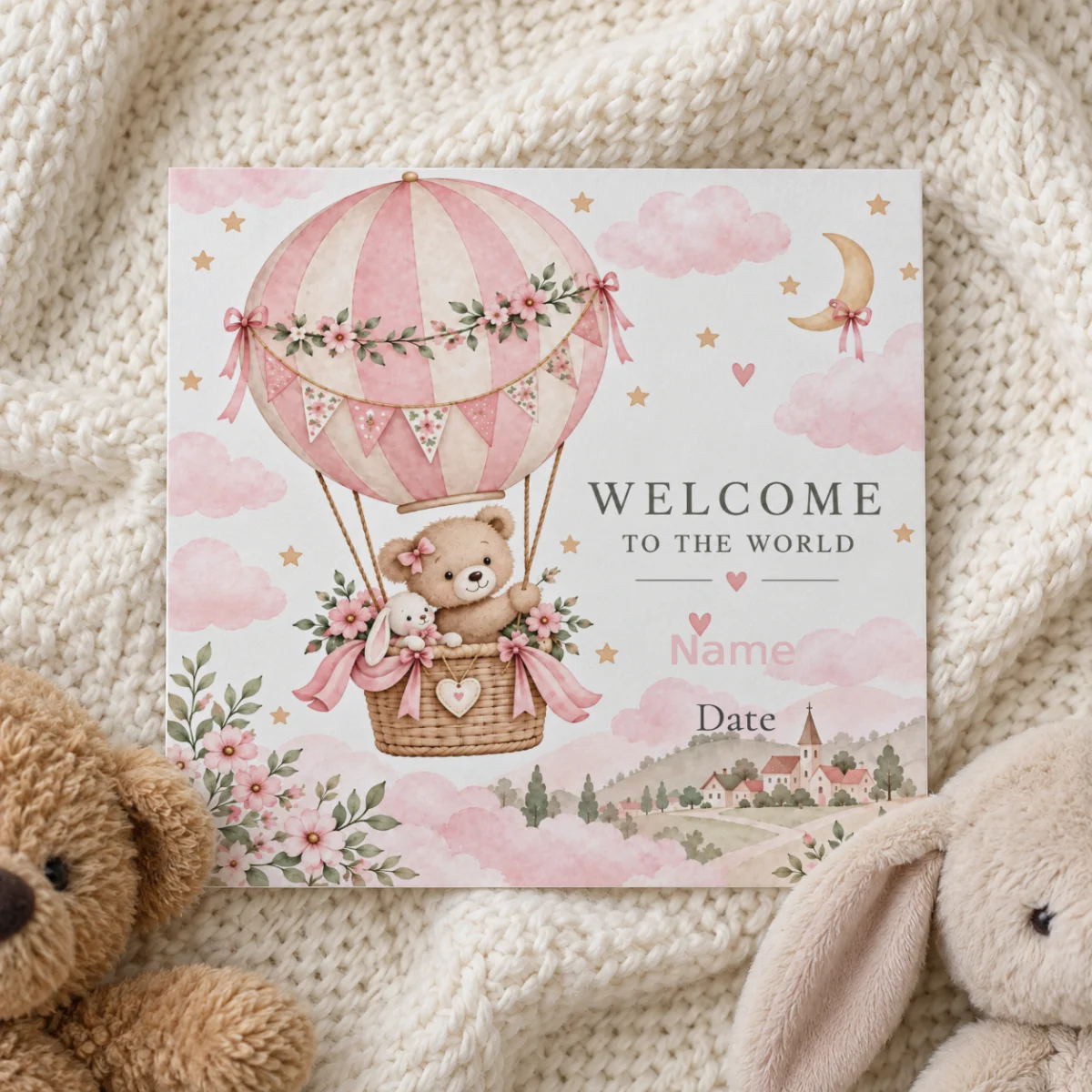 Personalised New Baby Girl Card