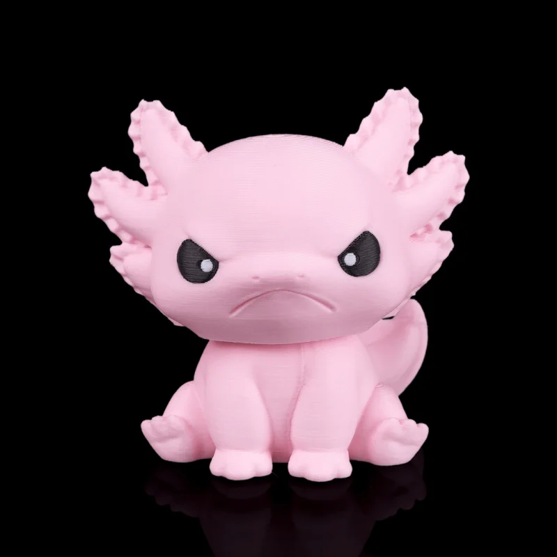 Grumpy Axolotl - KeyChain / Desk Pet - 3D Printed