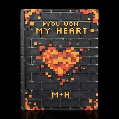8-Bit of Love Custom Scrapbook Cover Gift / Valentines / Memories - 3D Printed