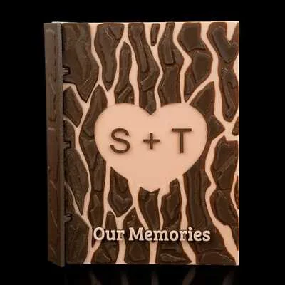 Heart Carving Custom Scrapbook Cover Gift / Valentines / Memories - 3D Printed