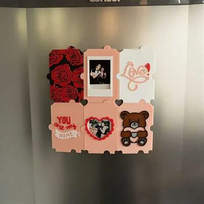 Puzzled Love Magnetic Photo Frame - 3D Printed