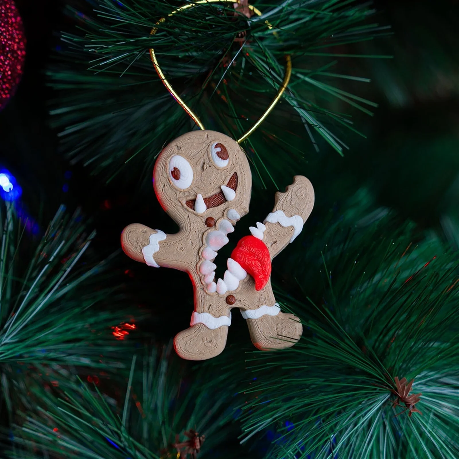 Gingerbread Mimic Christmas Ornament x5 - 3D Printed