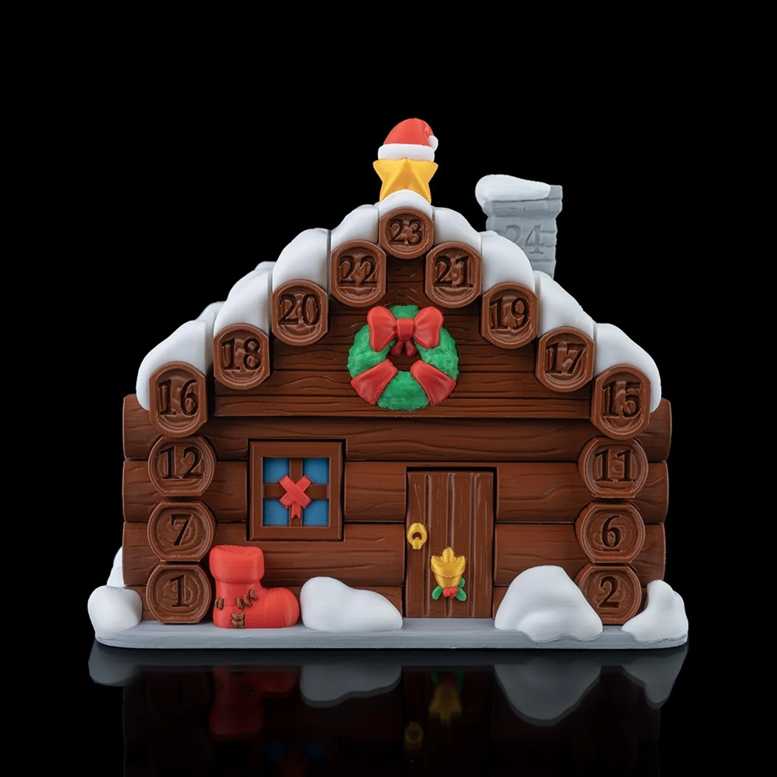 Santa's Cabin Countdown - 3D Printed