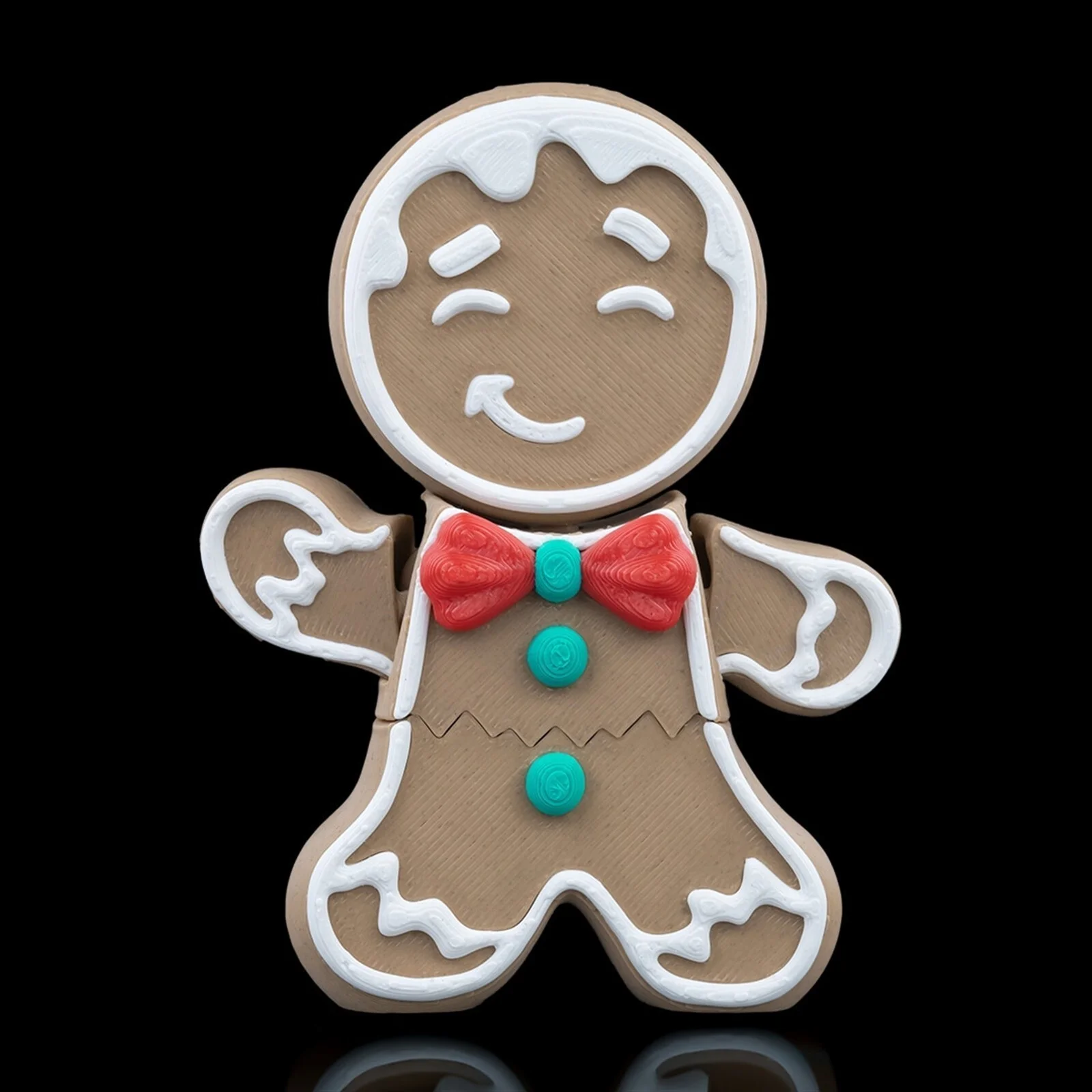 Mr. Crumbles Gingerbread Christmas Ornament x3 - 3D Printed