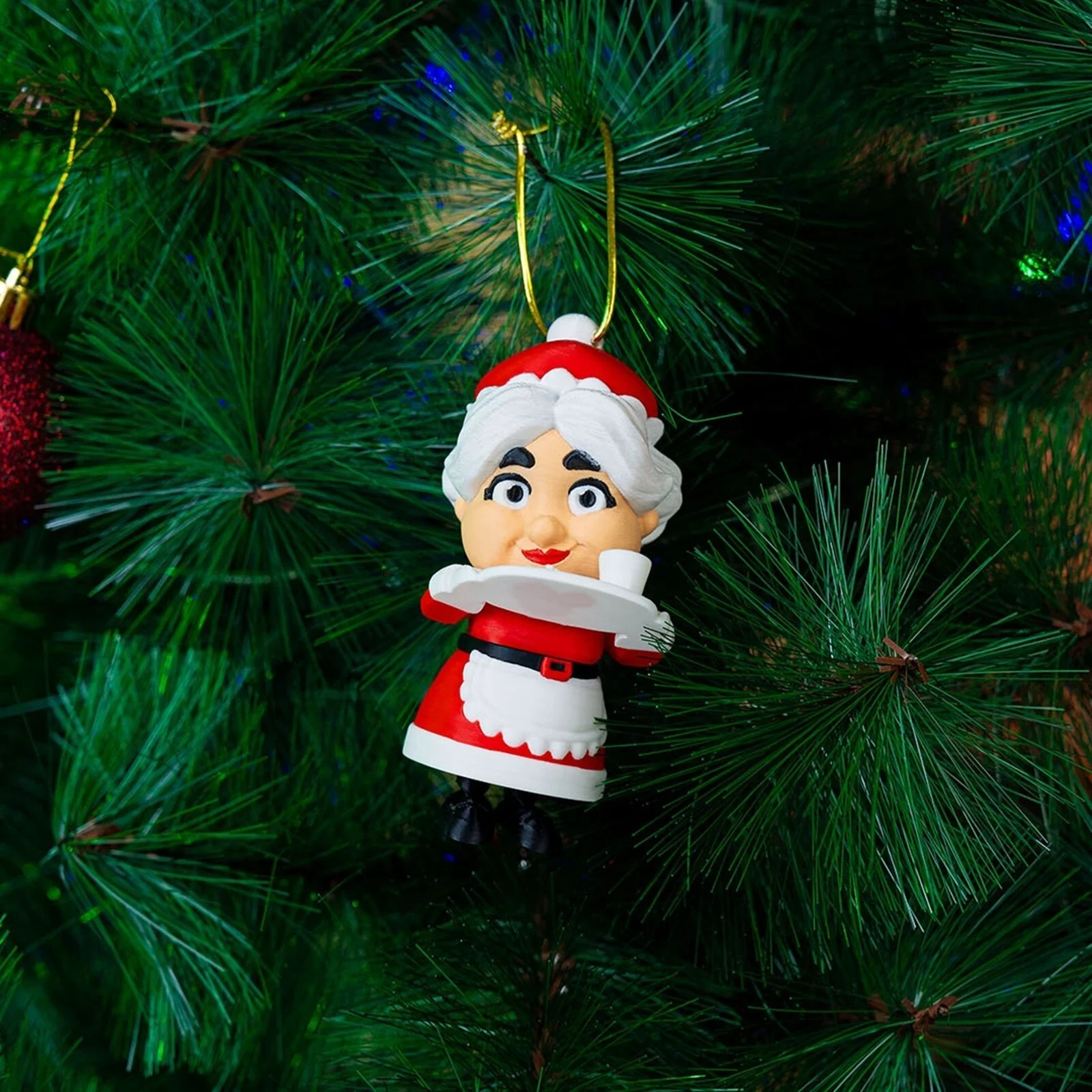 Mrs. Claus Christmas Ornament x3 - 3D Printed