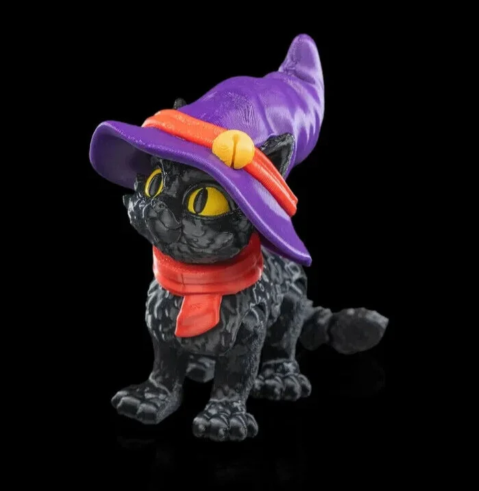 Cat in a Hat - Halloween Cute Decoration - 3D Printed