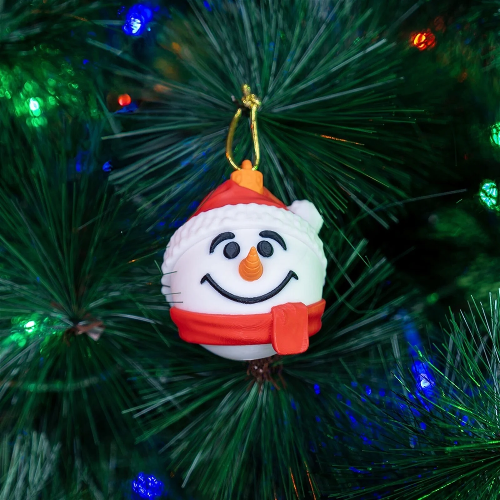 Snowman Head Christmas Ornament x3 - 3D Printed